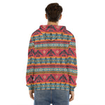 Native American Eagle Pattern Print Men's Velvet Pullover Hoodie