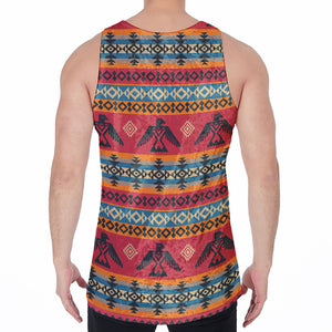 Native American Eagle Pattern Print Men's Velvet Tank Top