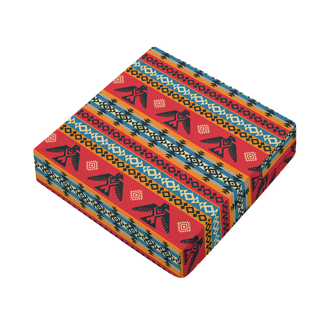 Native American Eagle Pattern Print Outdoor Seat Cushion Cover