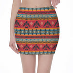 Native American Eagle Pattern Print Pencil Mini Skirt
