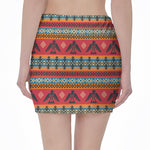 Native American Eagle Pattern Print Pencil Mini Skirt