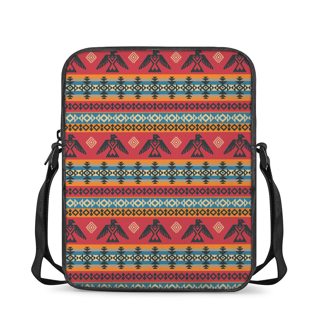 Native American Eagle Pattern Print Rectangular Crossbody Bag