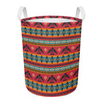 Native American Eagle Pattern Print Round Laundry Basket