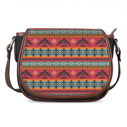 Native American Eagle Pattern Print Saddle Bag