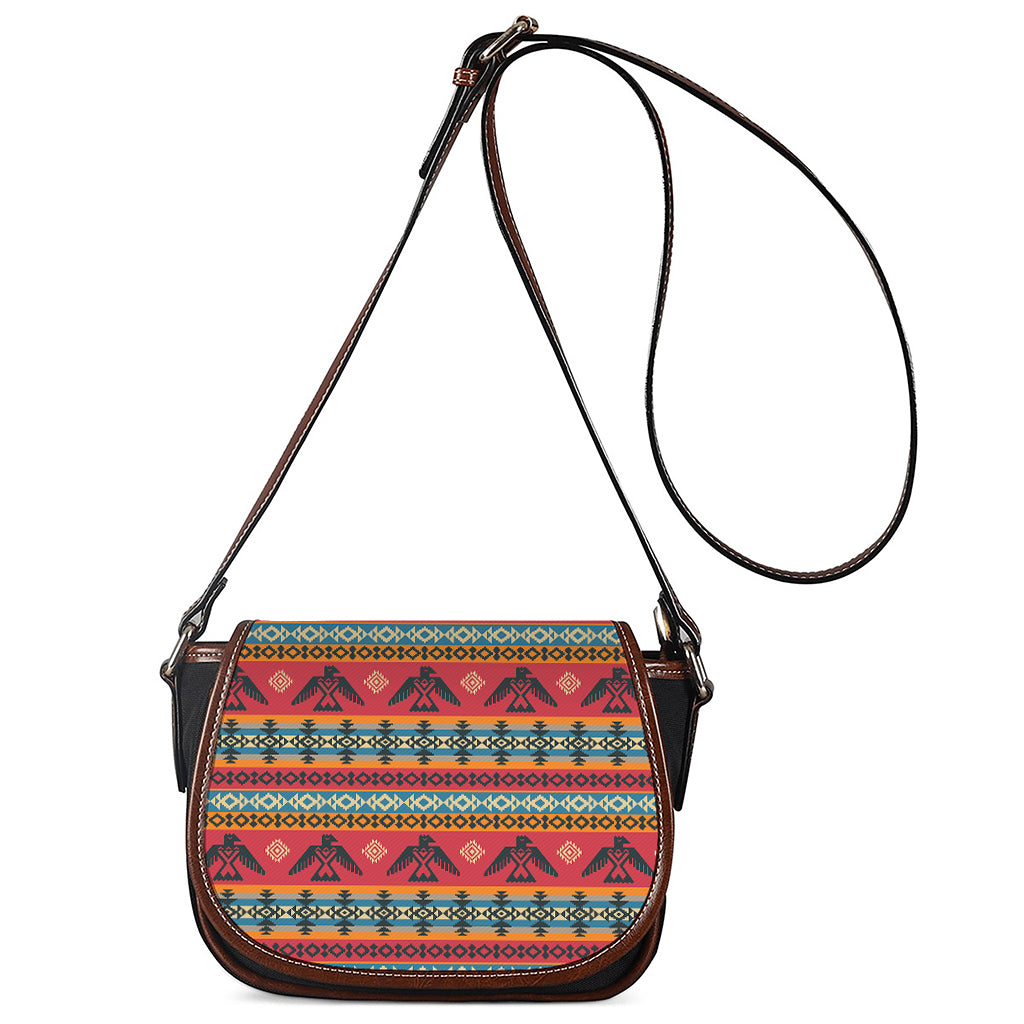 Native American Eagle Pattern Print Saddle Bag