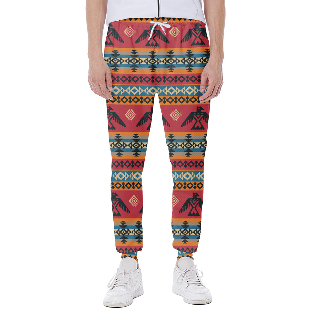 Native American Eagle Pattern Print Scuba Joggers
