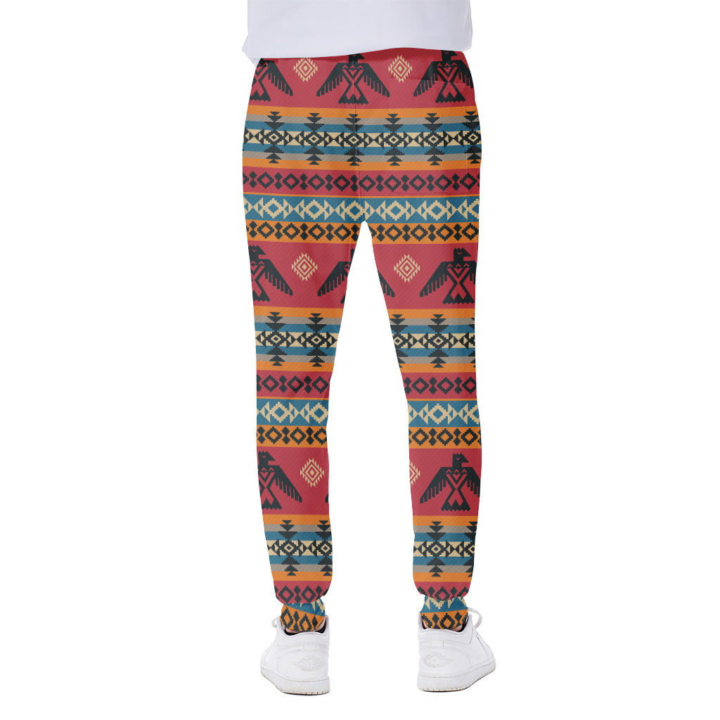Native American Eagle Pattern Print Scuba Joggers