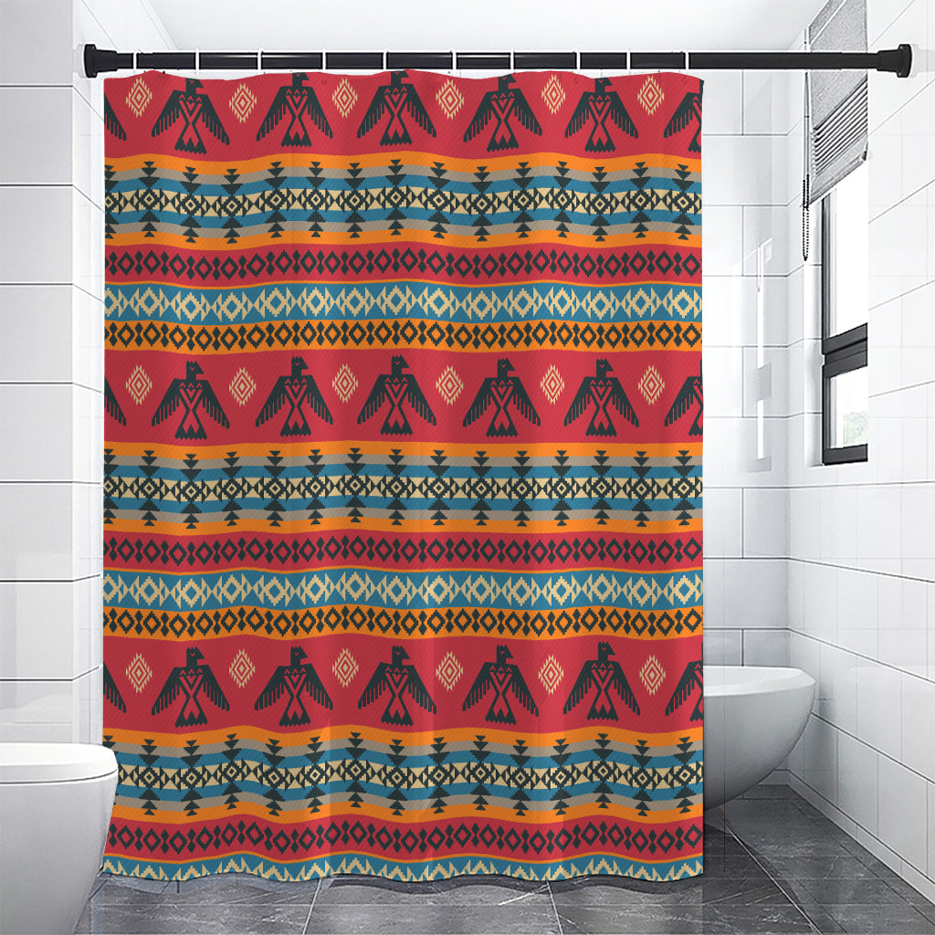 Native American Eagle Pattern Print Shower Curtain