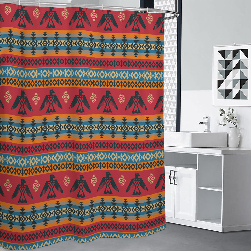 Native American Eagle Pattern Print Shower Curtain