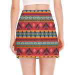 Native American Eagle Pattern Print Side Slit Mini Skirt