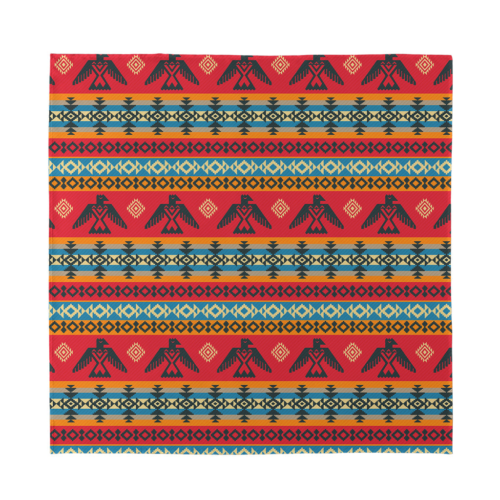 Native American Eagle Pattern Print Silk Bandana