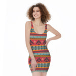 Native American Eagle Pattern Print Sleeveless Bodycon Dress