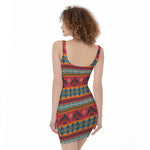 Native American Eagle Pattern Print Sleeveless Bodycon Dress