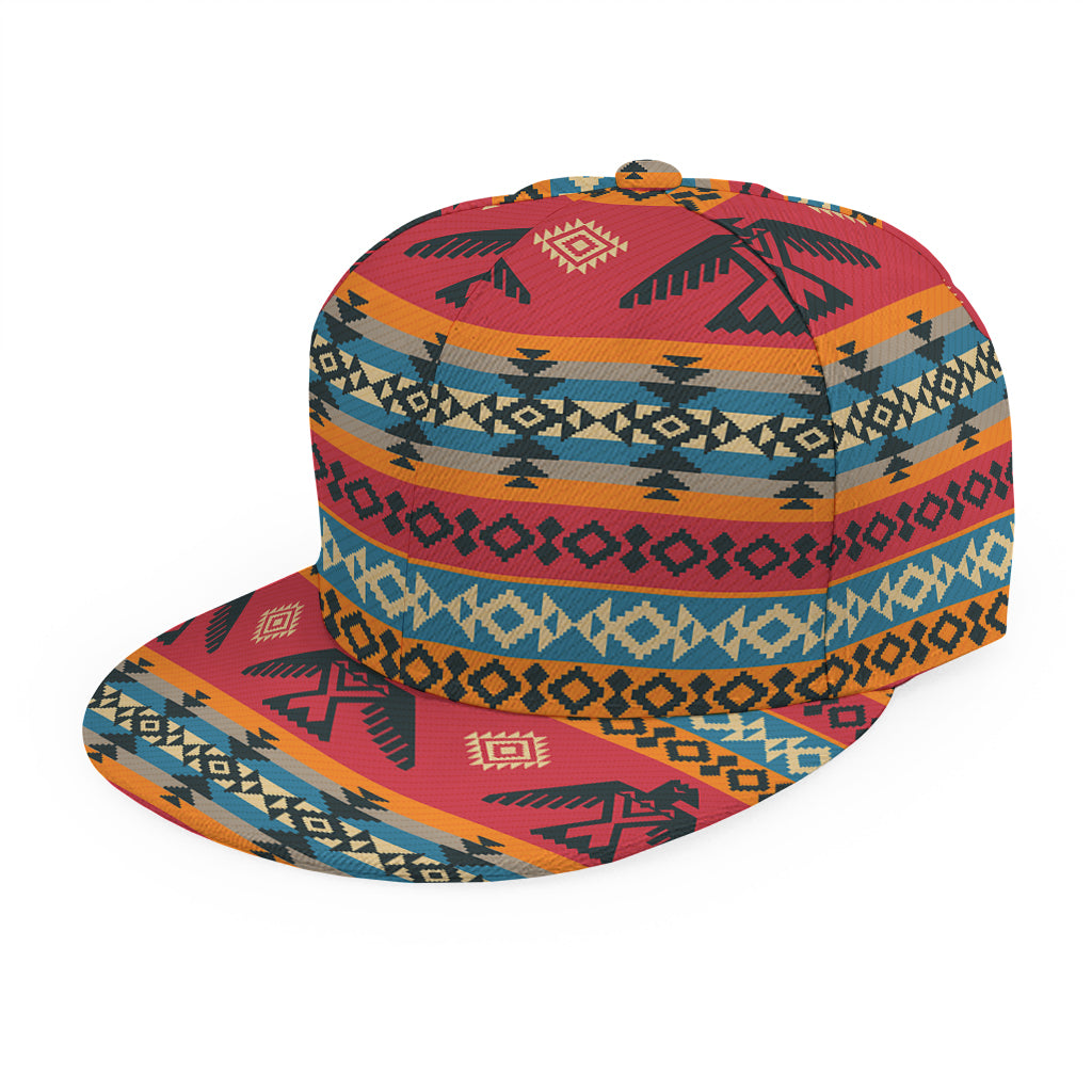 Native American Eagle Pattern Print Snapback Cap