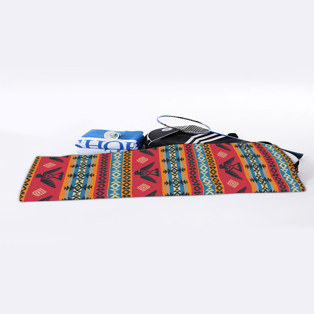Native American Eagle Pattern Print Sports Towel
