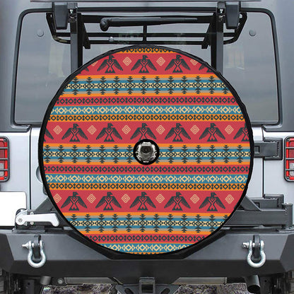 Native American Eagle Pattern Print Tire Cover With Camera Hole