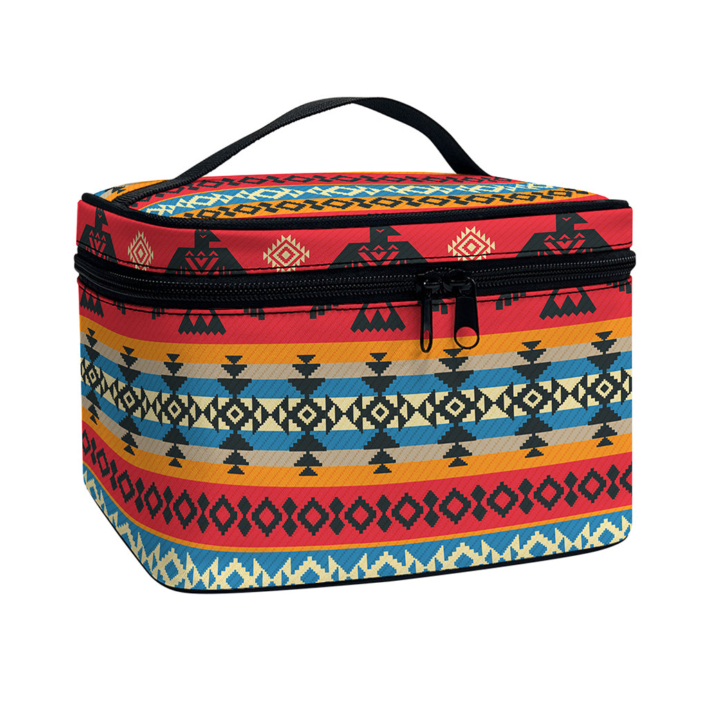 Native American Eagle Pattern Print Travel Makeup Bag