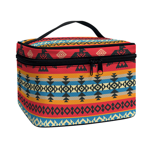 Native American Eagle Pattern Print Travel Makeup Bag