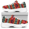 Native American Eagle Pattern Print White Chunky Shoes