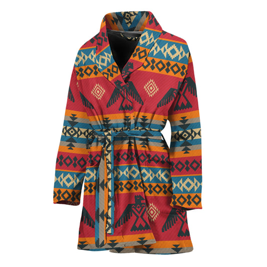 Native American Eagle Pattern Print Women's Bathrobe