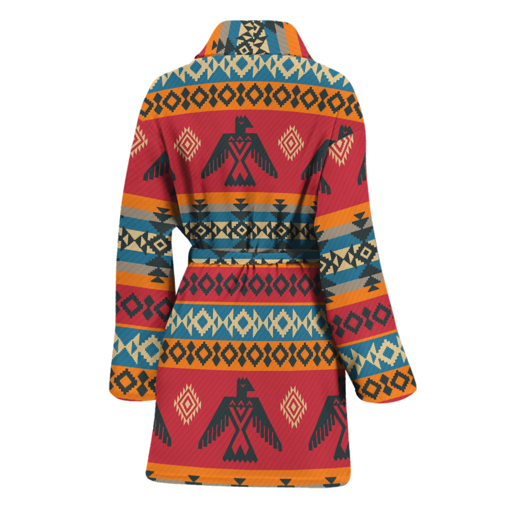 Native American Eagle Pattern Print Women's Bathrobe