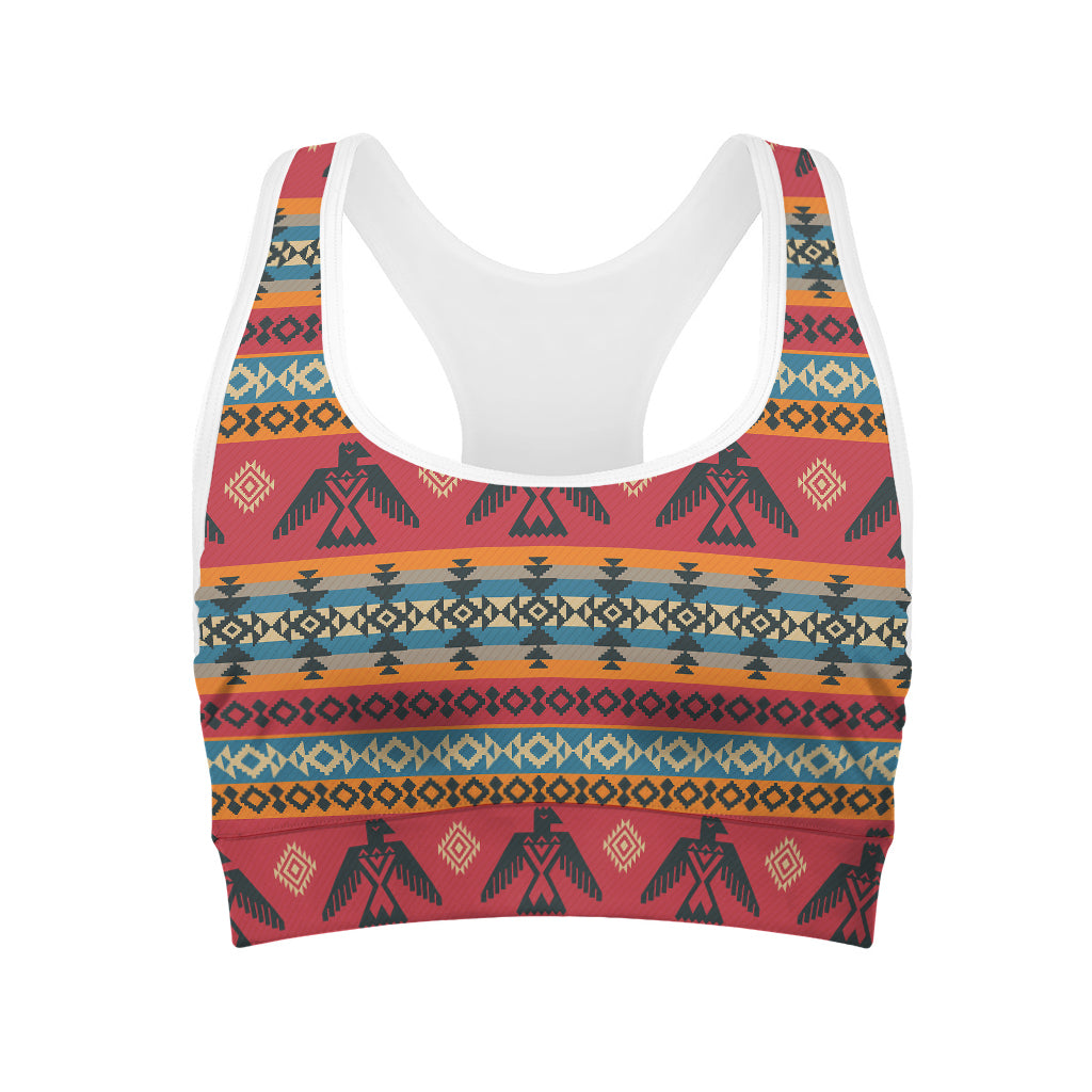 Native American Eagle Pattern Print Women's Sports Bra