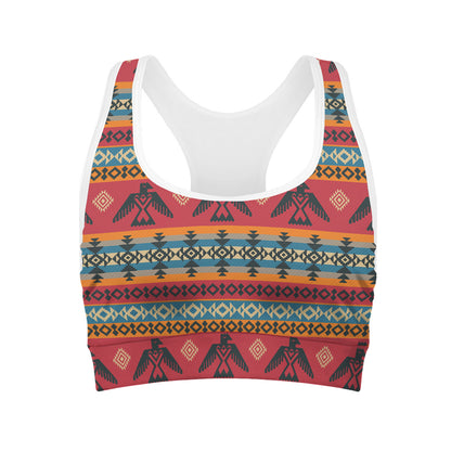 Native American Eagle Pattern Print Women's Sports Bra