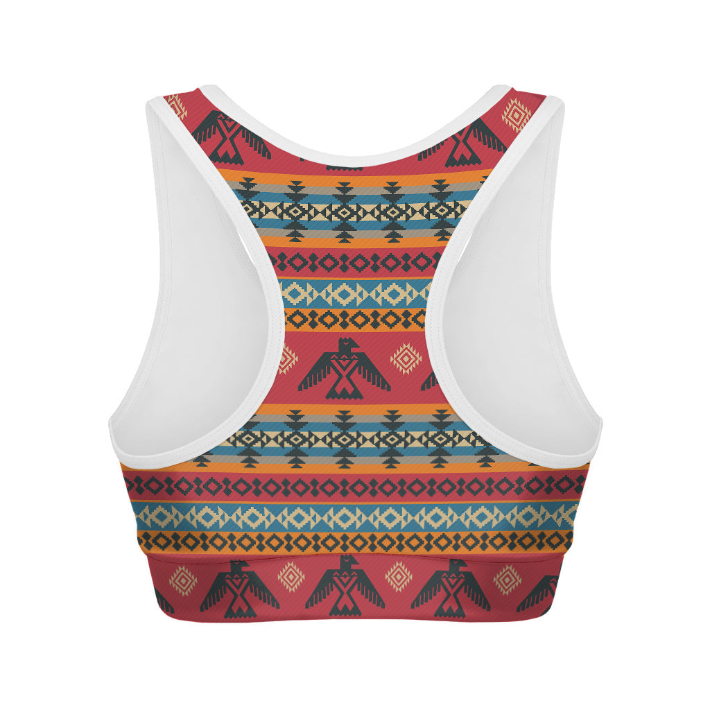 Native American Eagle Pattern Print Women's Sports Bra