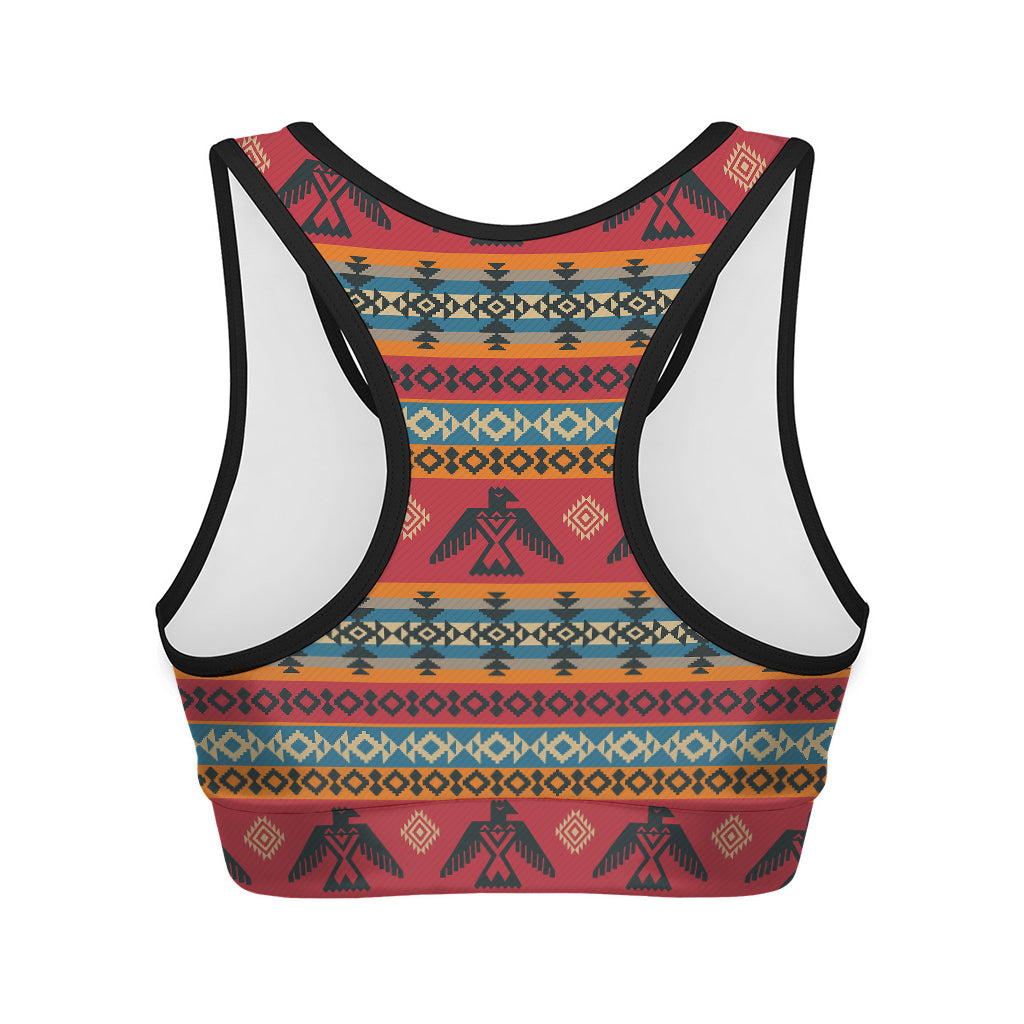 Native American Eagle Pattern Print Women's Sports Bra