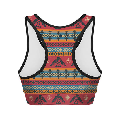 Native American Eagle Pattern Print Women's Sports Bra