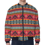 Native American Eagle Pattern Print Zip Sleeve Bomber Jacket