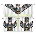 Native American Eagle Totem Print 3 Piece Kitchen Curtains