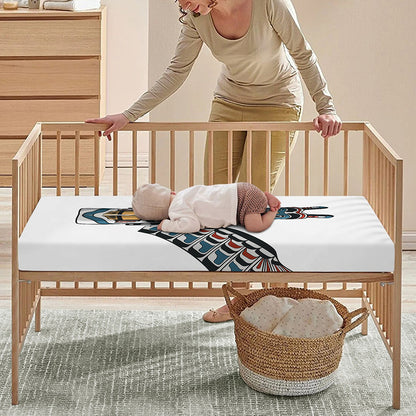 Native American Eagle Totem Print Baby Crib Sheet