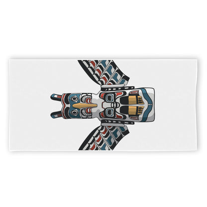 Native American Eagle Totem Print Beach Towel