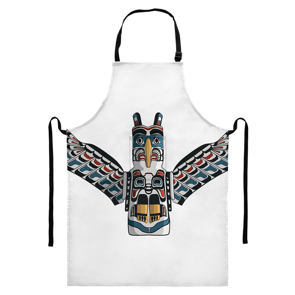 Native American Eagle Totem Print Bib Apron With Pocket