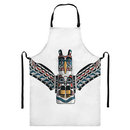 Native American Eagle Totem Print Bib Apron With Pocket