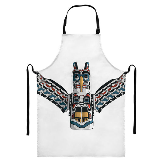 Native American Eagle Totem Print Bib Apron With Pocket