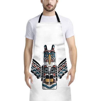 Native American Eagle Totem Print Bib Apron With Pocket