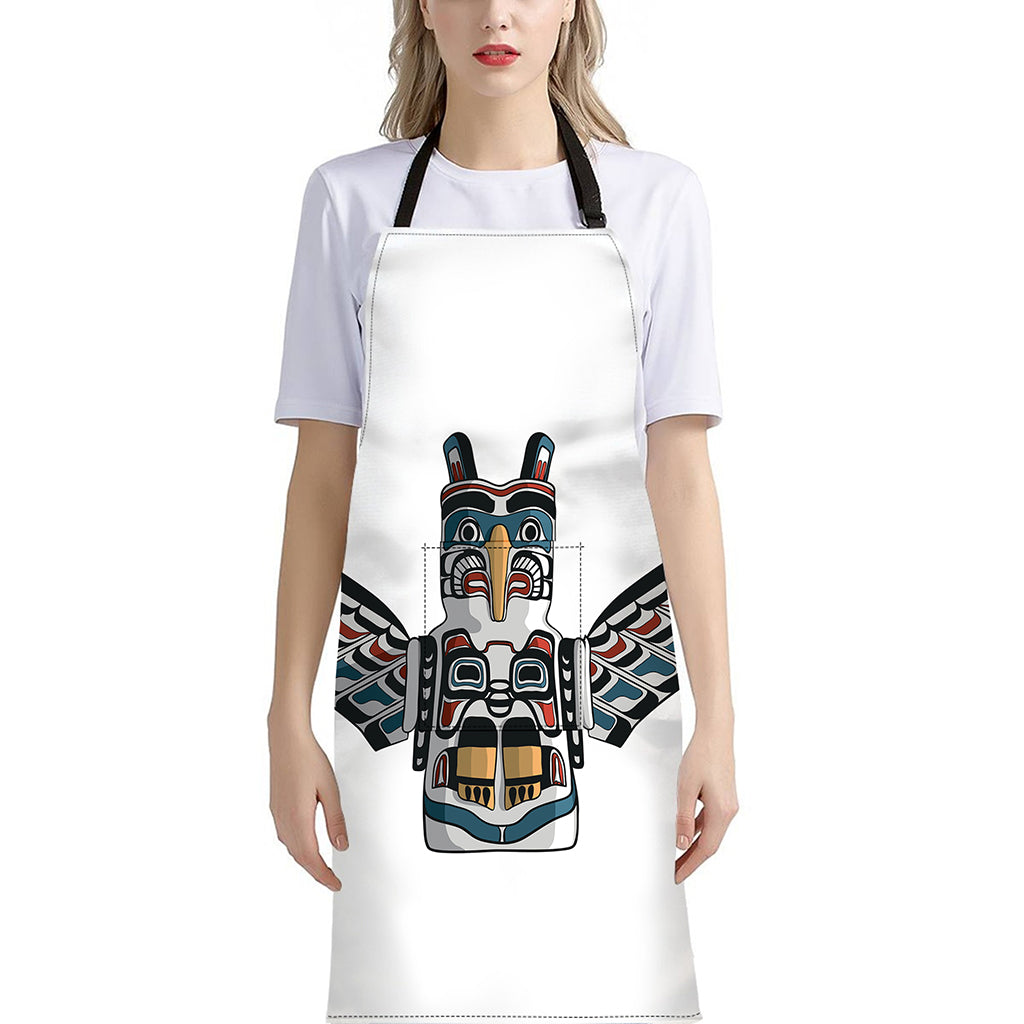 Native American Eagle Totem Print Bib Apron With Pocket