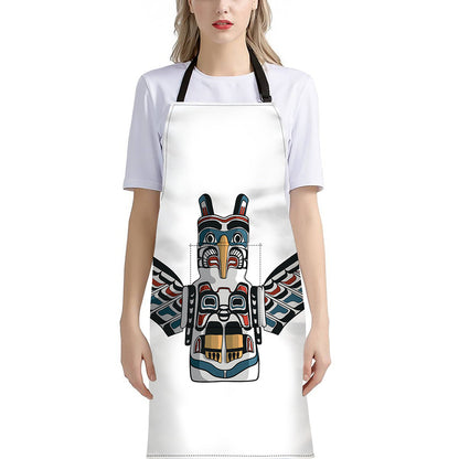 Native American Eagle Totem Print Bib Apron With Pocket