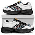 Native American Eagle Totem Print Black Chunky Shoes