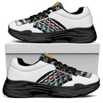 Native American Eagle Totem Print Black Chunky Shoes