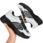 Native American Eagle Totem Print Black Chunky Shoes