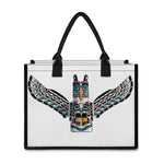 Native American Eagle Totem Print Canvas Tote Bag