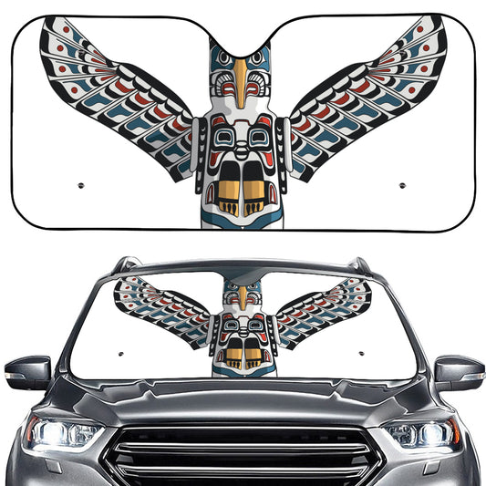 Native American Eagle Totem Print Car Windshield Sun Shade