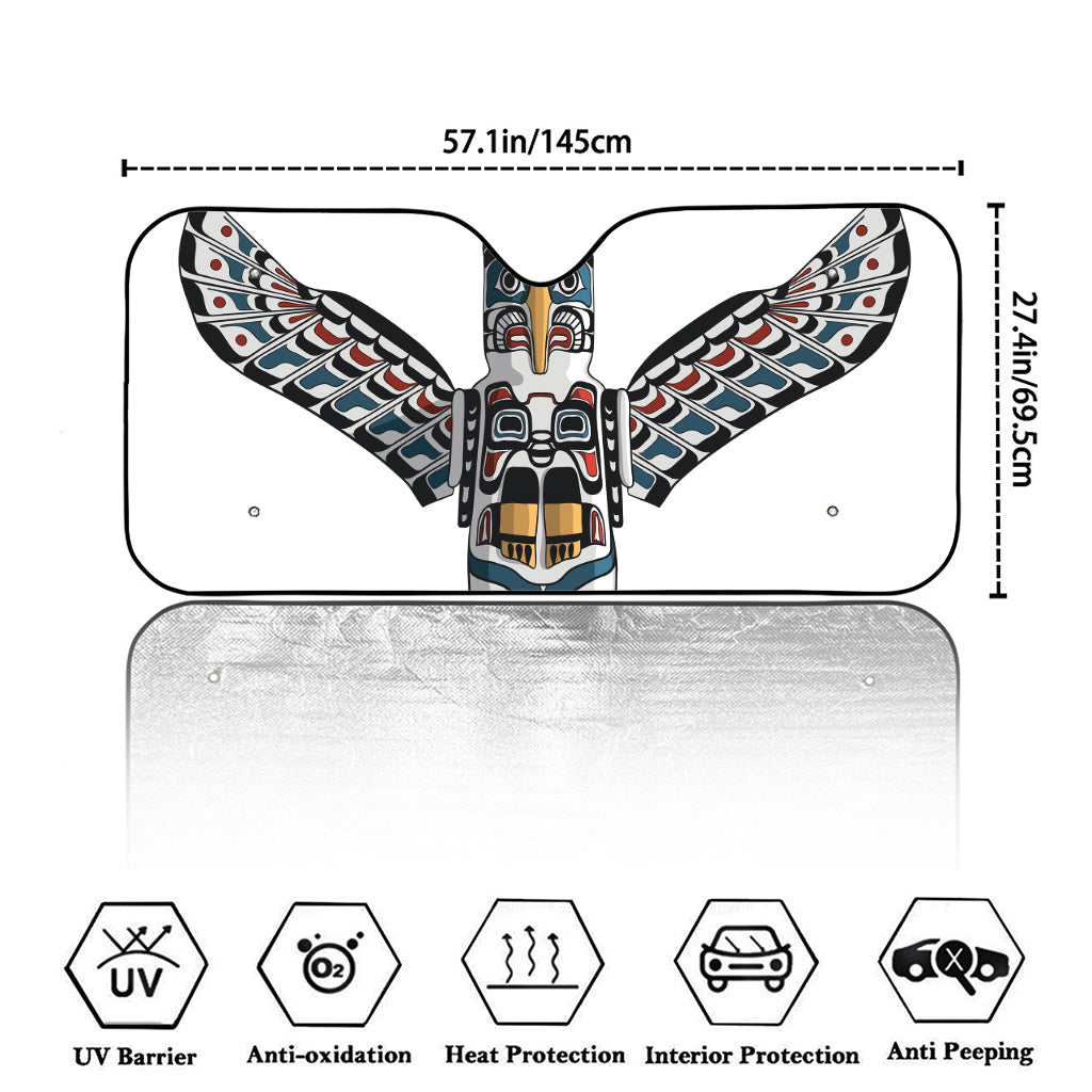 Native American Eagle Totem Print Car Windshield Sun Shade