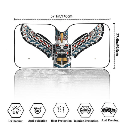 Native American Eagle Totem Print Car Windshield Sun Shade
