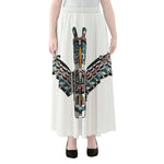 Native American Eagle Totem Print Chiffon Maxi Skirt