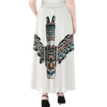 Native American Eagle Totem Print Chiffon Maxi Skirt