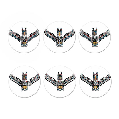 Native American Eagle Totem Print Coaster Set